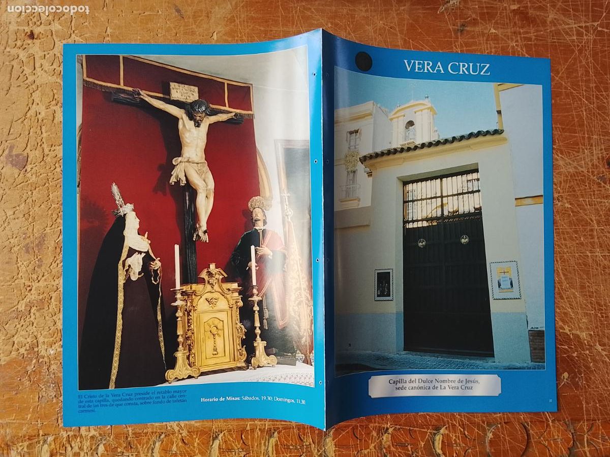Sammelleidenschaft Papier: FICHA COLECCIONABLE SEMANA SANTA SEVILLA IGLESIA COFRADIA CRISTO VIRGEN VERA CRUZ DULCE NOMBRE