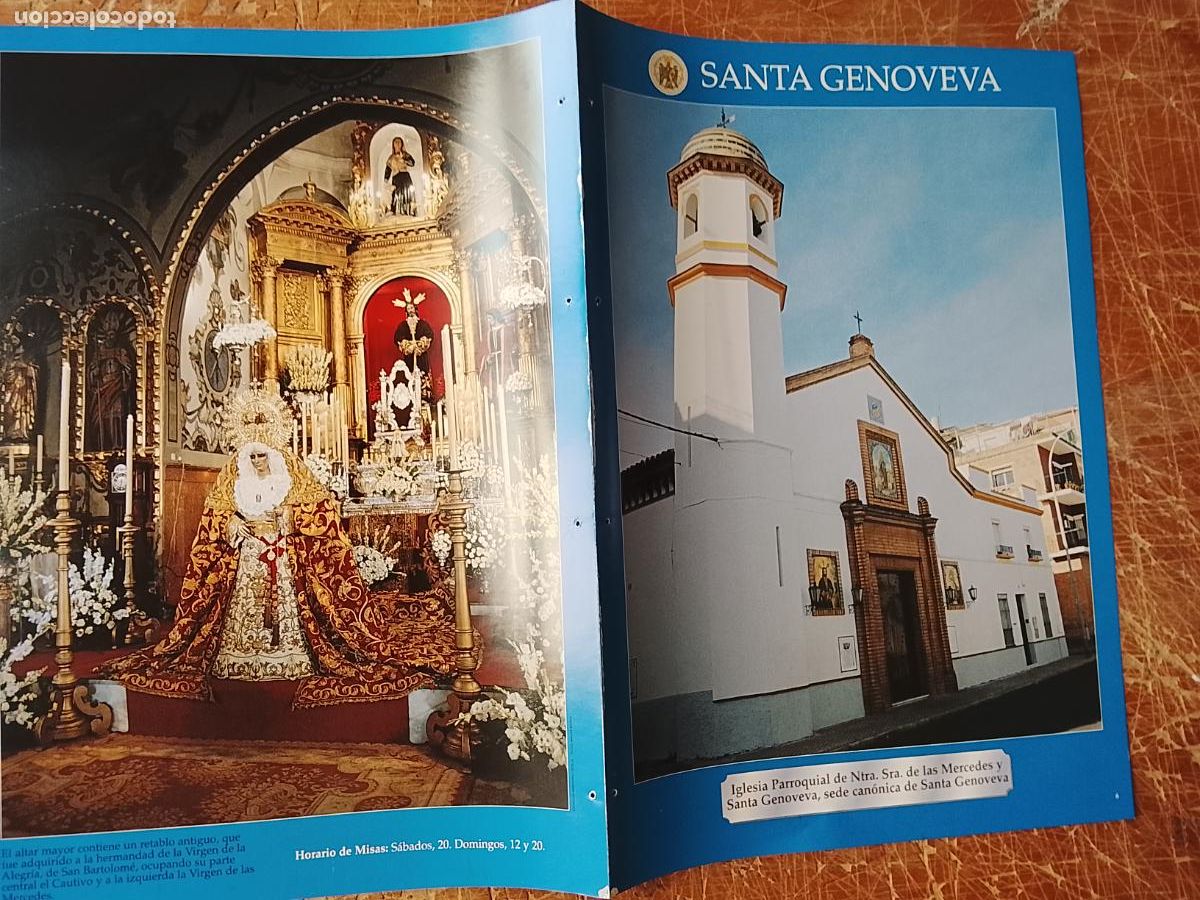 Coleccionismo: FICHA COLECCIONABLE SEMANA SANTA SEVILLA IGLESIA COFRADIA CRISTO VIRGEN MERCEDES SANTA GENOVEVA