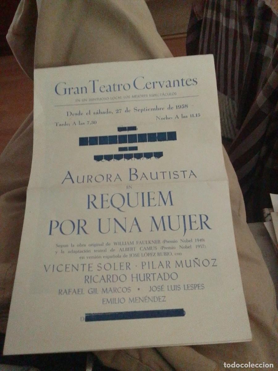 Coleccionismo: REQUIEM POR UNA MUJER // AURORA BAUTISTA - JOSE TAMAYO // PROGRAMA TEATRO CERVANTES SEVILLA 1958