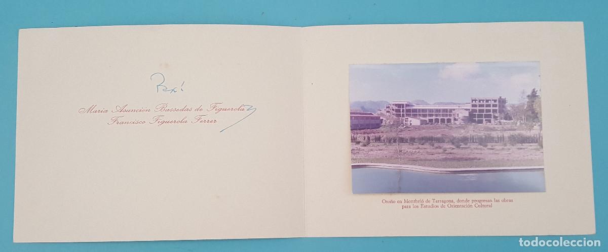 Sammelleidenschaft Papier: FELICITACI&Oacute;N NAVIDAD 1970 FIGUEROLA CON FOTO OBRAS ESTUDIOS ORIENTACI&Oacute;N CULTURAL MONTBRI&Oacute; TARRAGONA