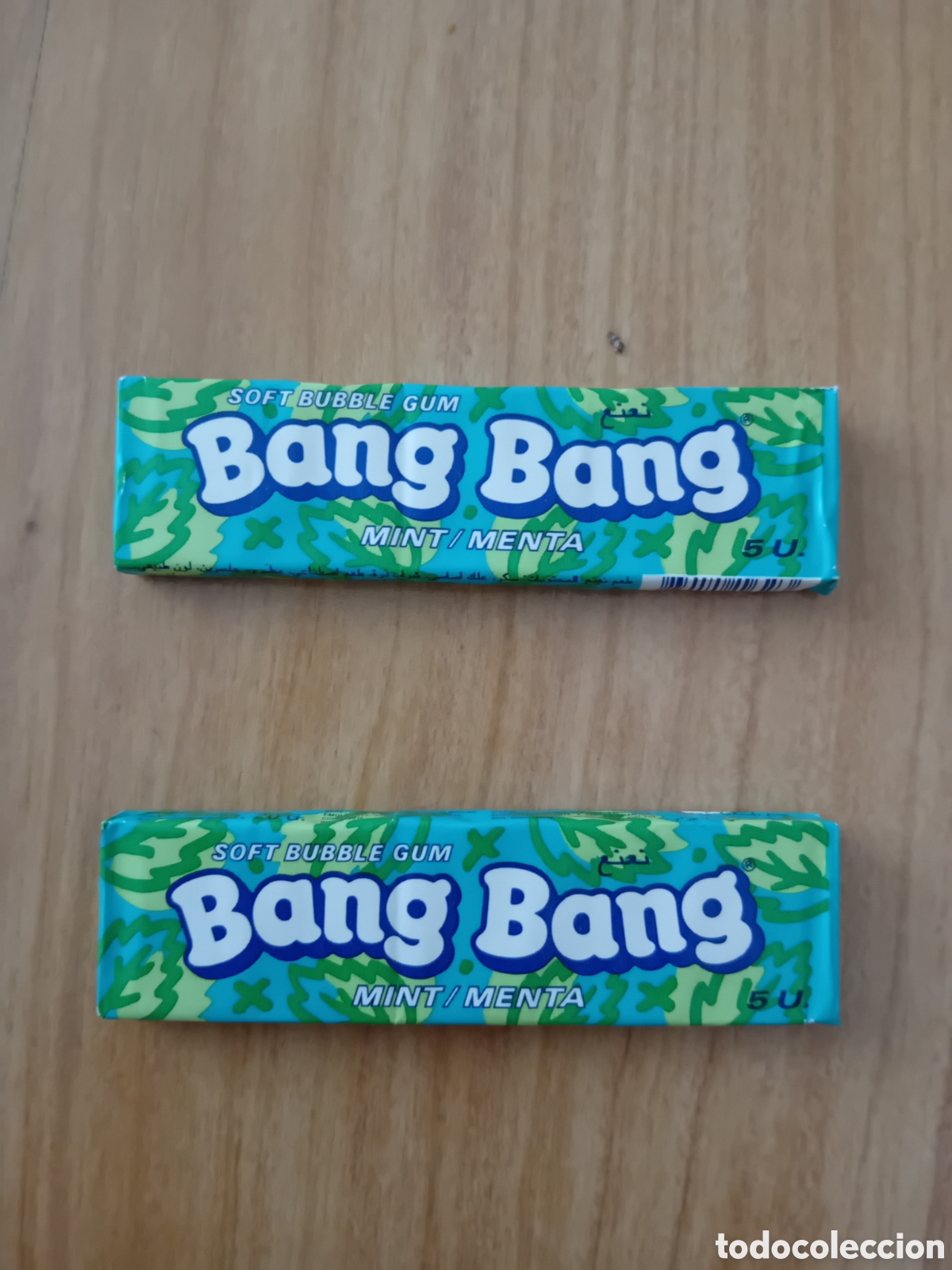 Collectionnisme: LOTE 2 PAQUETES 5 CHICLE BANG BANG SABOR MENTA. SIN ABRIR. 2001