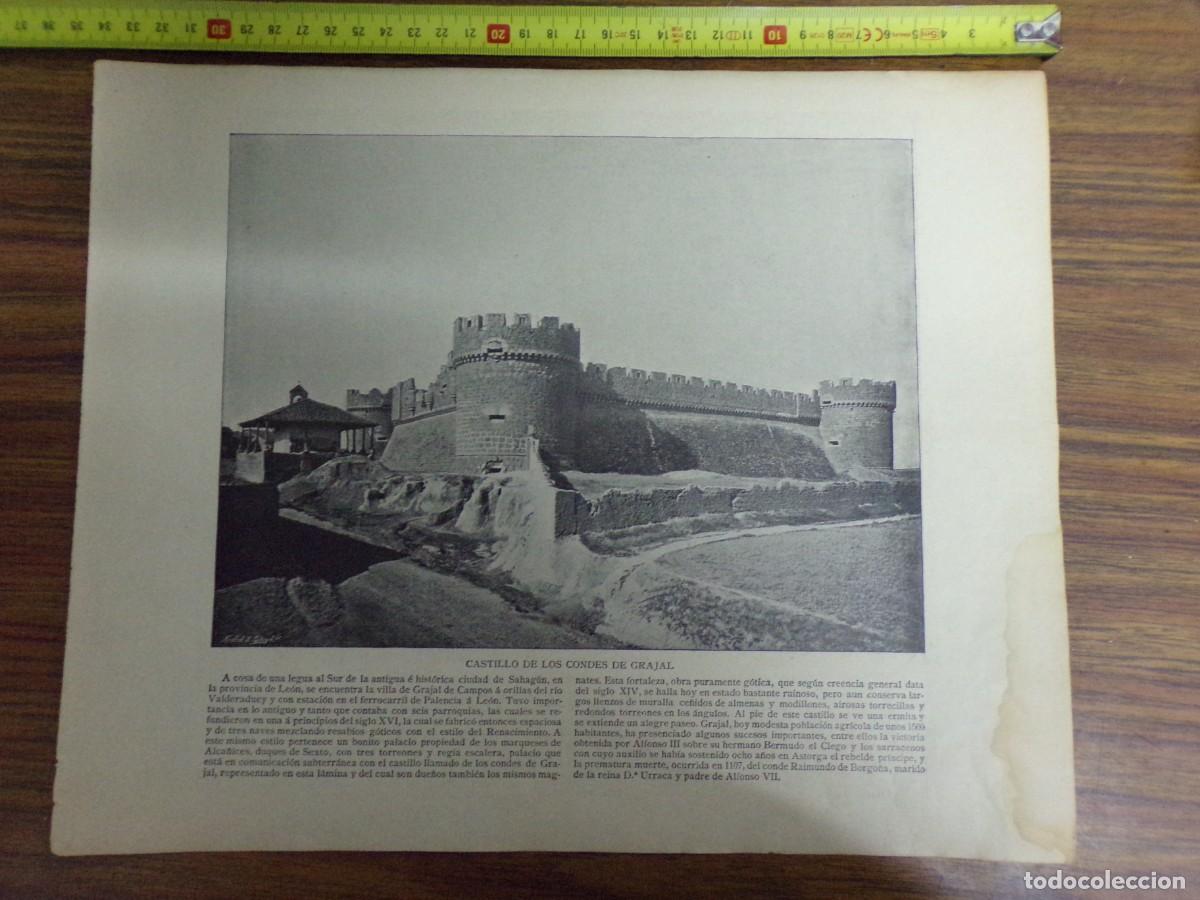 Collezionismo: lamina antigua dos caras. castillo de los condes de grajal/ paseo, sitio real de aranjuez