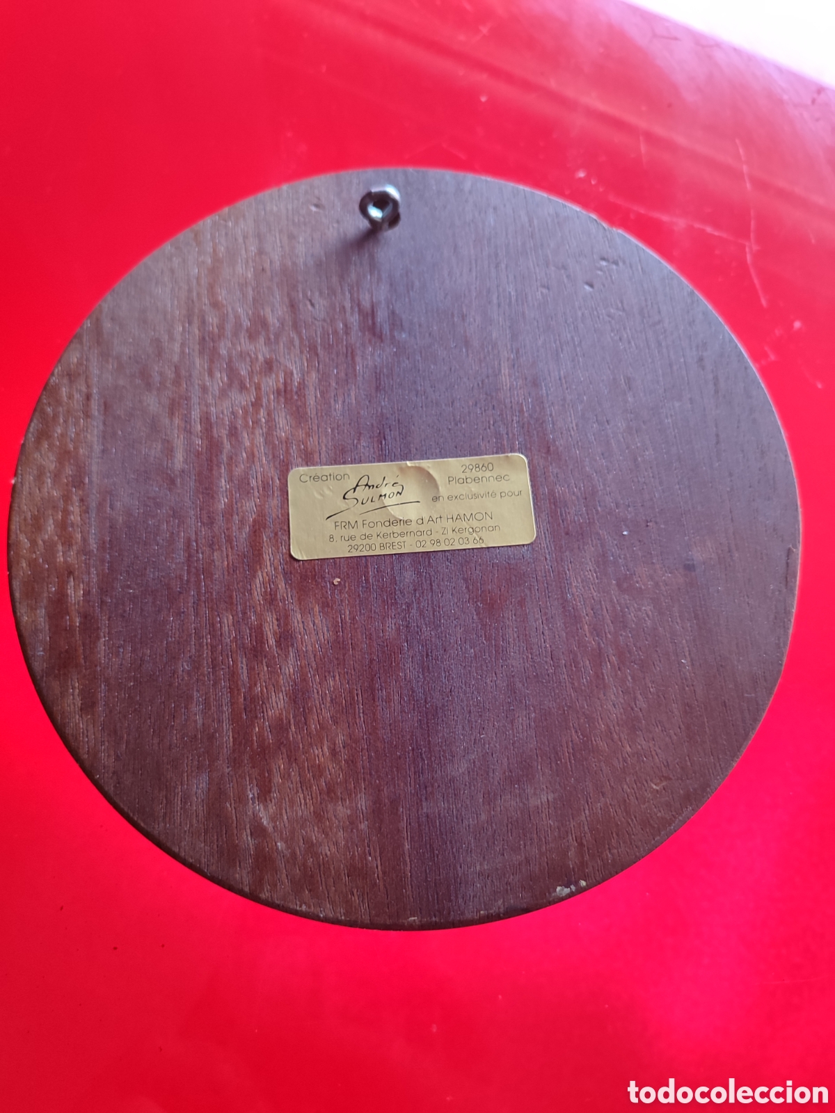 Coleccionismo: Metopa de bronce y madera - Foto 2
