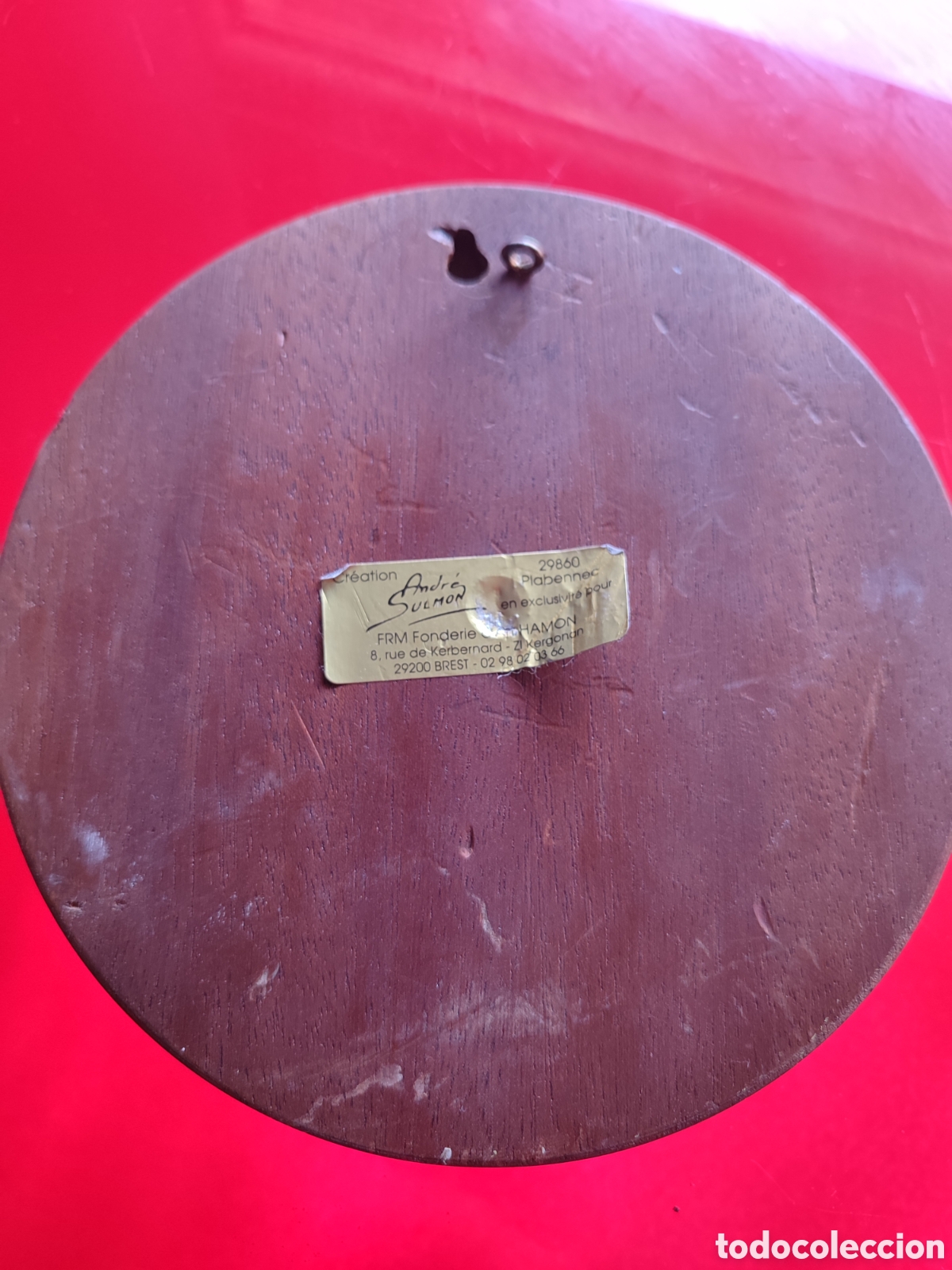 Coleccionismo: Metopa de bronce y madera - Foto 2