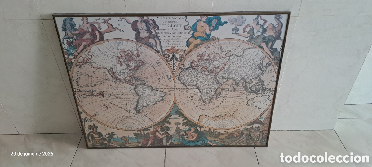 Coleccionismo: Cuadro l&aacute;mina mapa mundi - Foto 1