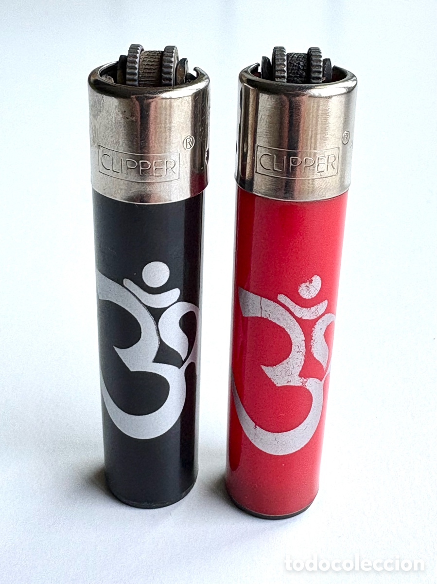 Coleccionismo: 2 Mecheros Clipper s&iacute;mbolo Om - Foto 1