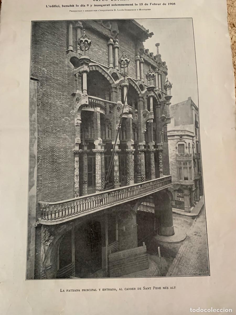 Coleccionismo: Recort de la Bendici&oacute; y inauguraci&oacute; del edifici. Palau de la m&uacute;sica catalana. Document - Foto 2