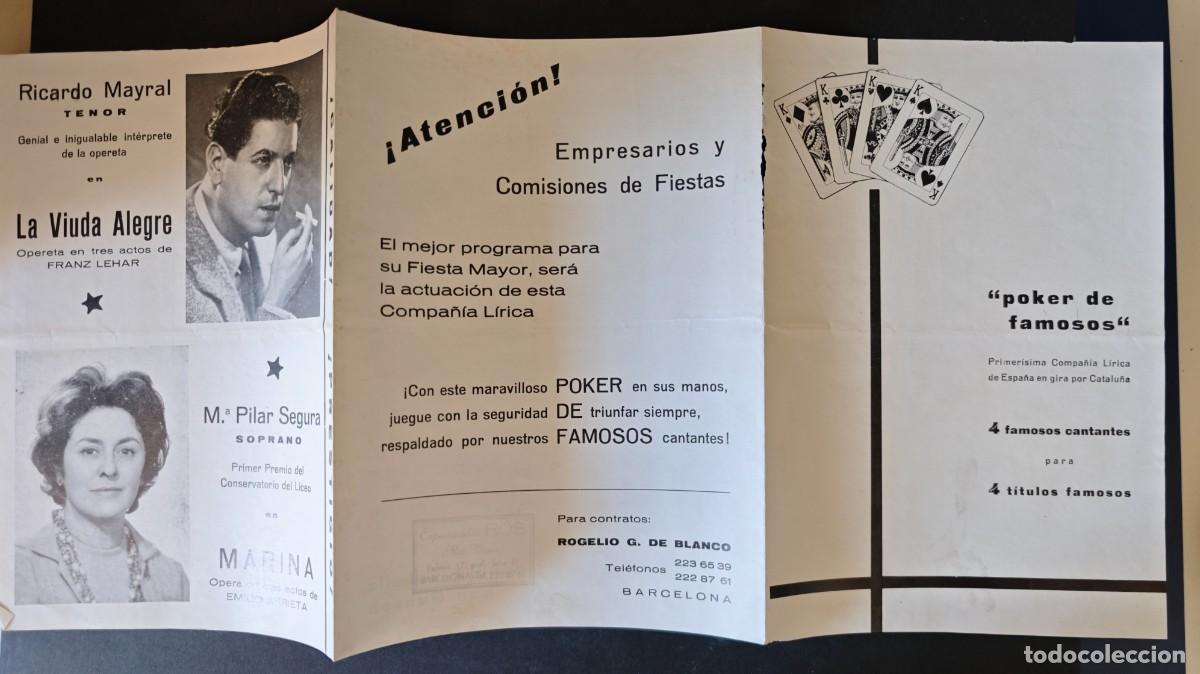 Coleccionismo: PROGRAMA - COMPA&Ntilde;IA DE ZARZUELAS GIRA EN CATALU&Ntilde;A - Foto 2