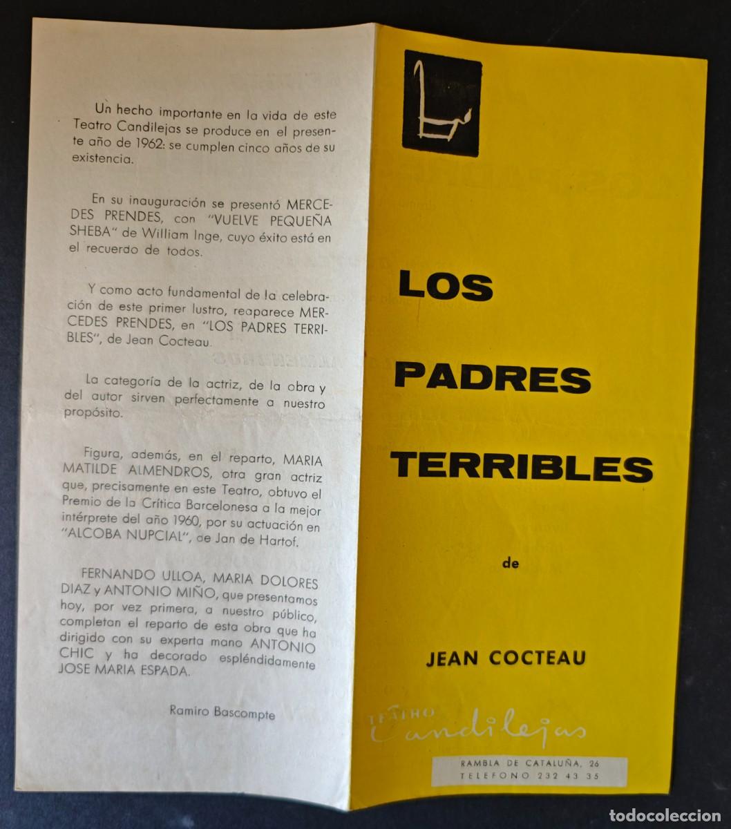 Coleccionismo: PROGRAMA - TEATRO - LOS PADRES TERRIBLES - Foto 1
