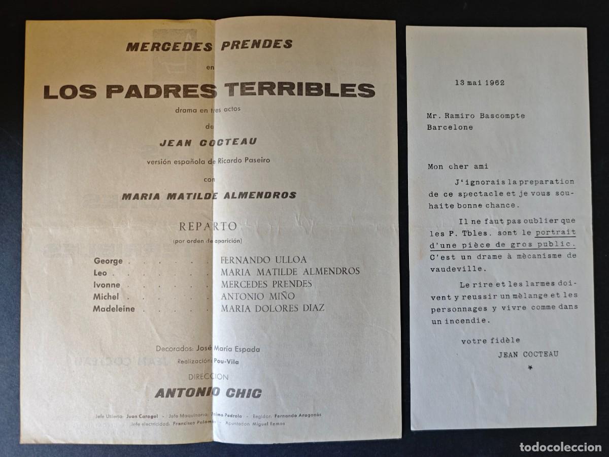Coleccionismo: PROGRAMA - TEATRO - LOS PADRES TERRIBLES - Foto 2