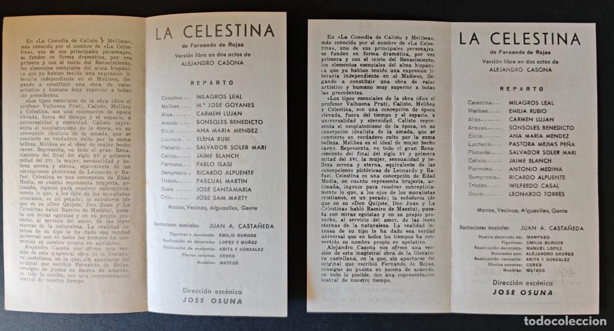 Coleccionismo: PROGRAMA - TEATRO - LA CELESTINA - Foto 2