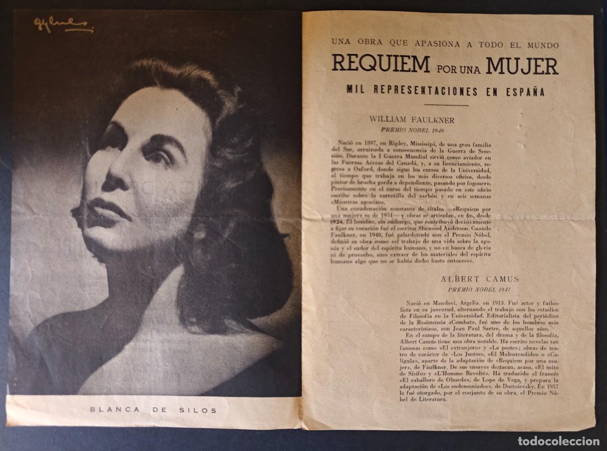 Coleccionismo: PROGRAMA - TEATRO - REQUIEM POR UNA MUJER - Foto 2