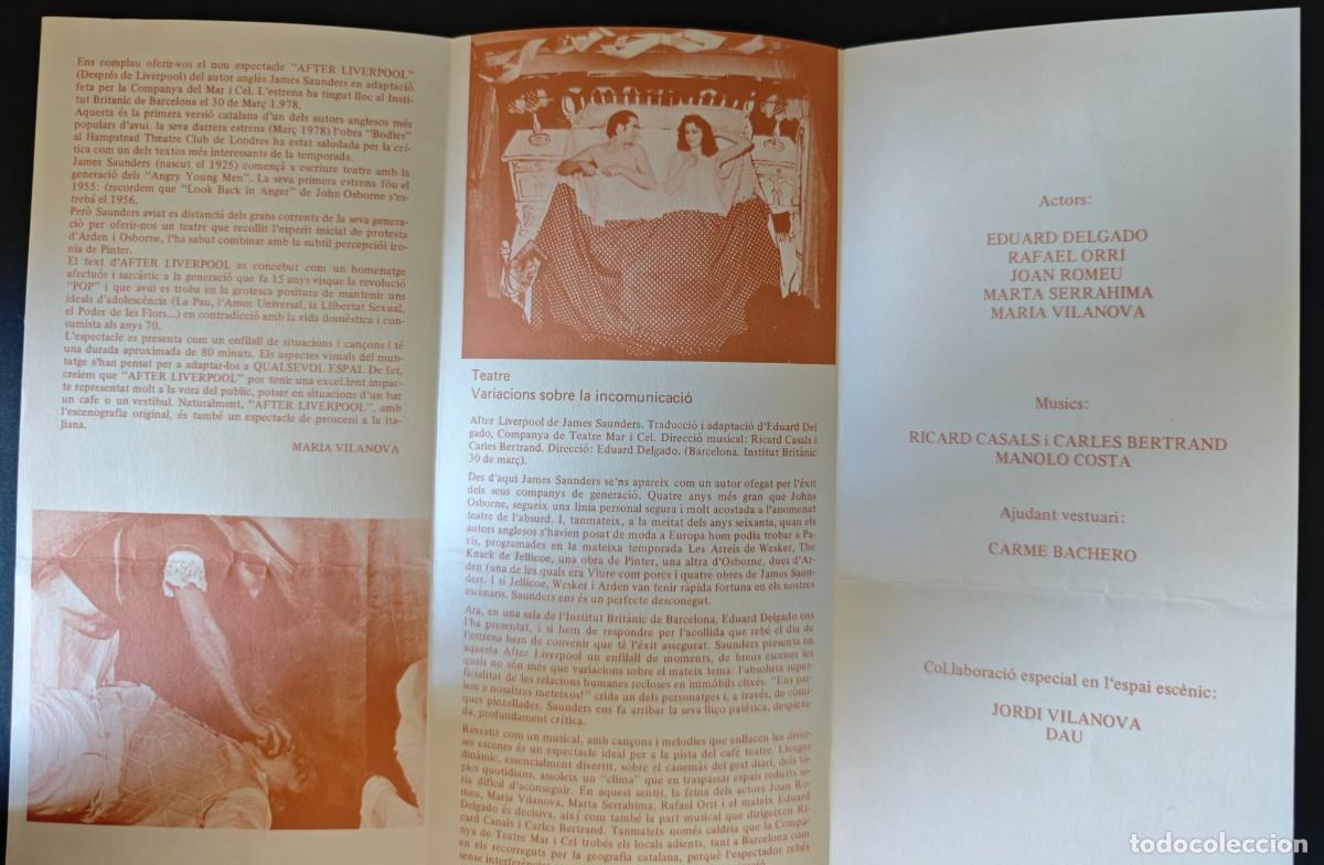 Coleccionismo: PROGRAMA - TEATRO - COMPANYIA DE TEATRE DEL MAR I CEL - Foto 2