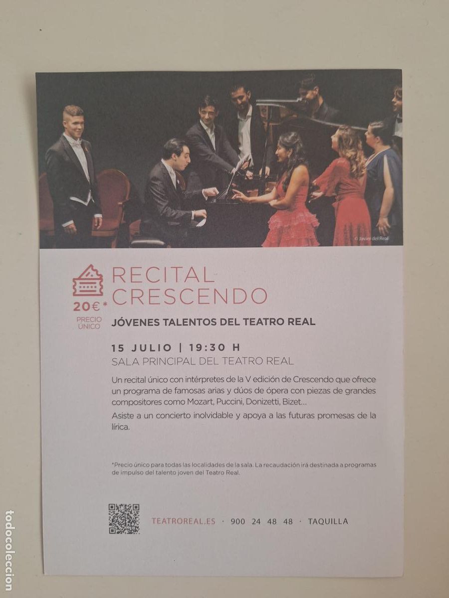 Coleccionismo: Hoja volandera V Recital Crescendo J&oacute;venes talentos del Teatro Real Madrid L&iacute;rica &Oacute;pera 2025