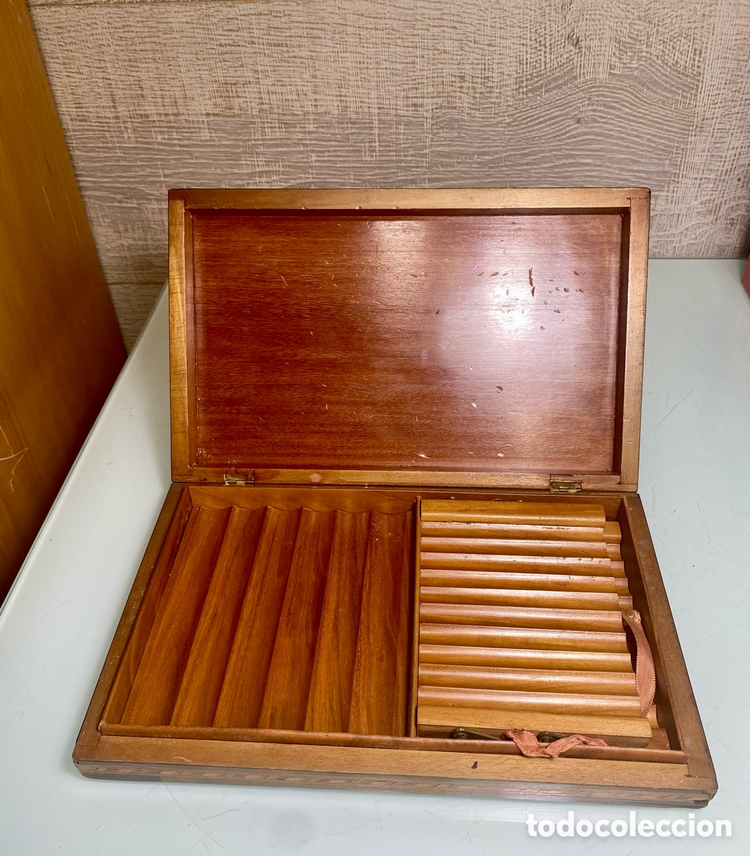 Coleccionismo: Caja tabaco marqueteria taracea. Tabaquera - Foto 2