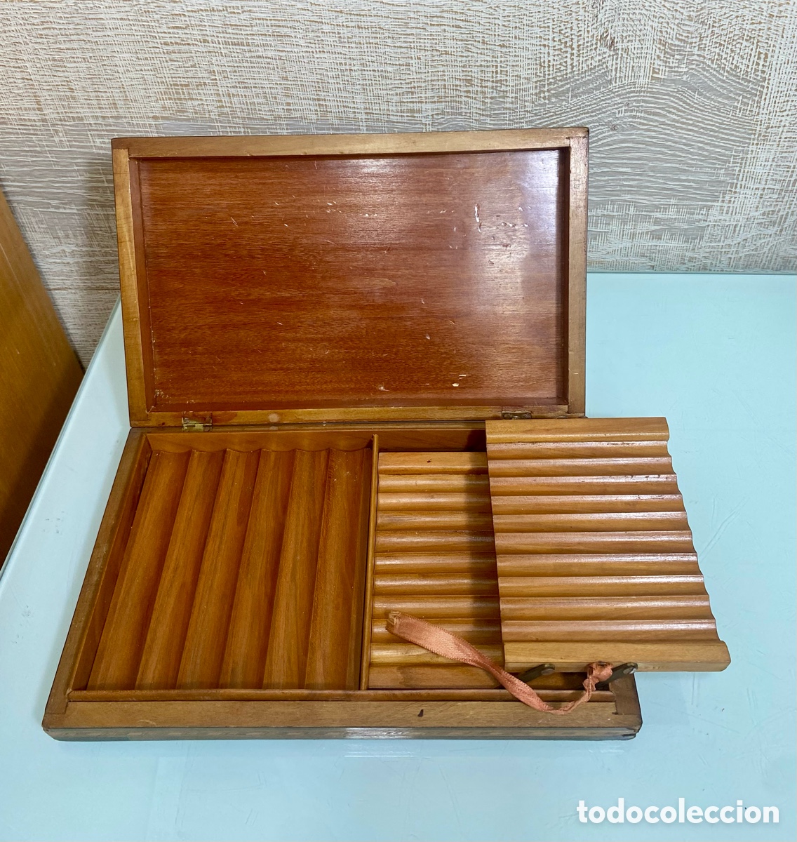 Coleccionismo: Caja tabaco marqueteria taracea. Tabaquera - Foto 3