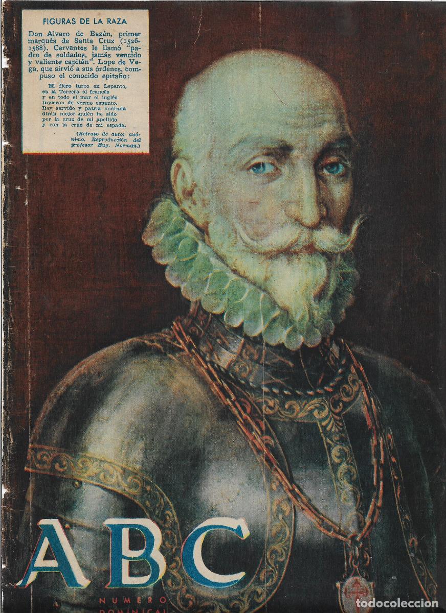 Coleccionismo: A&Ntilde;O 1935 RECORTE PRENSA ALVARO DE BAZAN PRIMER MARQUES DE SANTA CRUZ EPITAFIO LOPE DE VEGA RETRATO