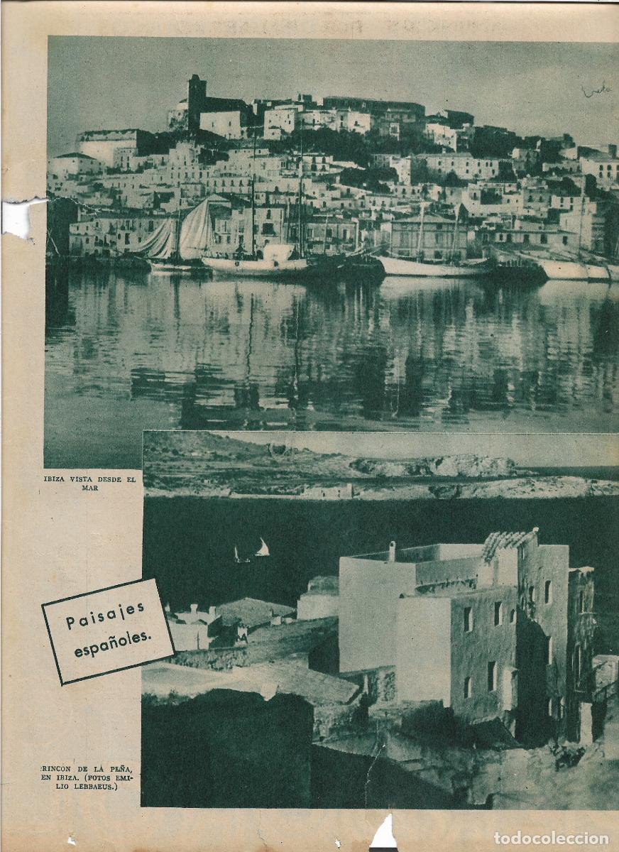 Collezionismo: A&Ntilde;O 1935 RECORTE PRENSA IBIZA EIVISSA VISTA GENERAL DESDE EL MAR RINCON DE LA PE&Ntilde;A
