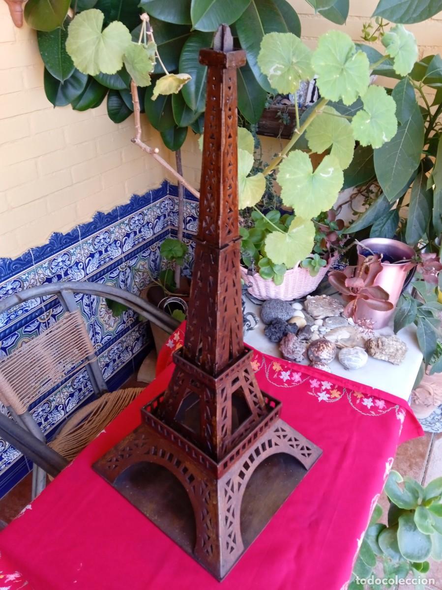 Coleccionismo: Maqueta Torre Eiffel en marqueter&iacute;a de madera - Foto 4