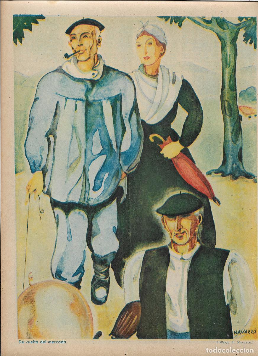 Collectionnisme: A&Ntilde;O 1935 RECORTE PRENSA DE VUELTA DEL MERCADO DIBUJO DE NAVARRO