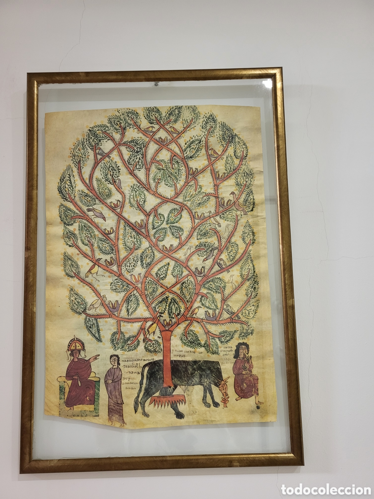 Collezionismo: Cuadro del Beatus de la Seu d'Urgell. L&aacute;mina El Somni de l'Arbre Gegant /el Sue&ntilde;o del &Aacute;rbol Gigante