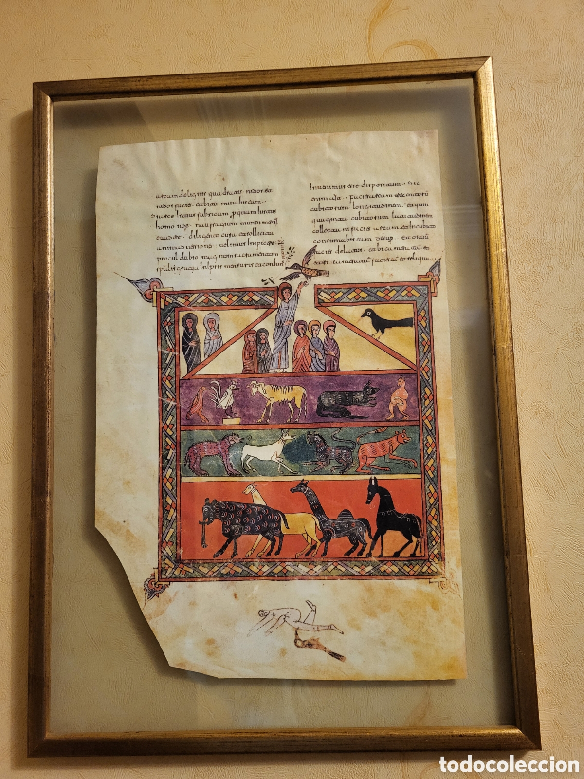 Coleccionismo: Cuadro del Beatus de la Seu d'Urgell. L&aacute;mina El Arca de No&eacute;