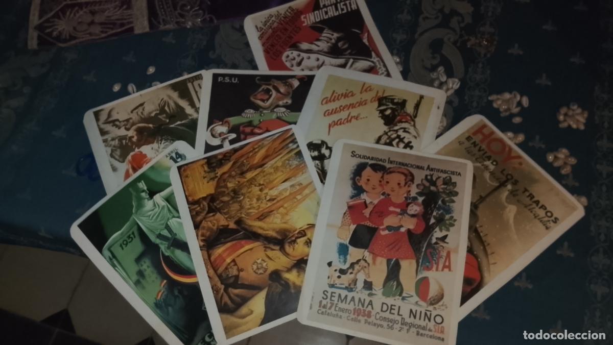 Sammelleidenschaft Papier: ANTIGUOS 8 CARTELES LAMINAS A&Ntilde;OS 70/80 REPRESENTANDO LOS CARTELES DE LA GUERRA CIVIL FRANCO