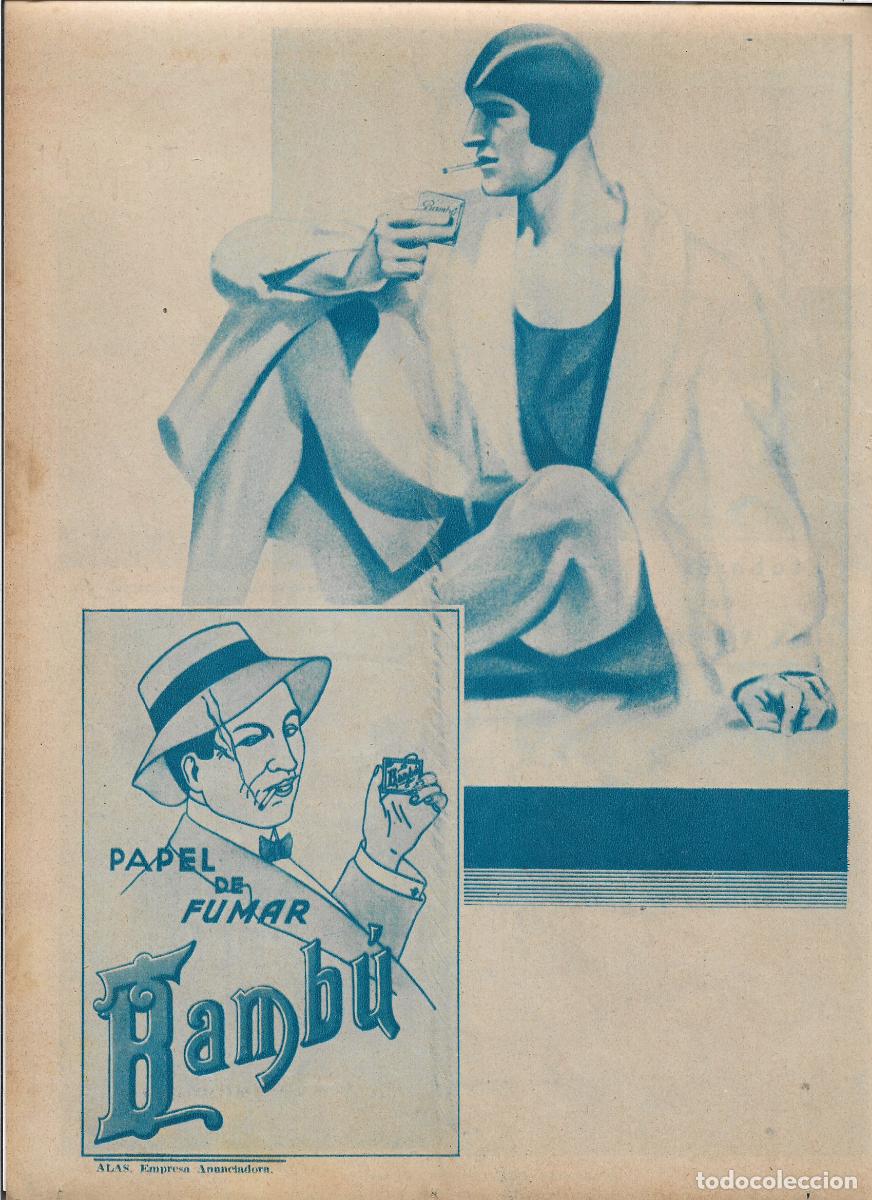 Collectionnisme: A&Ntilde;O 1935 RECORTE PRENSA PUBLICIDAD PAPEL DE FUMAR BAMBU