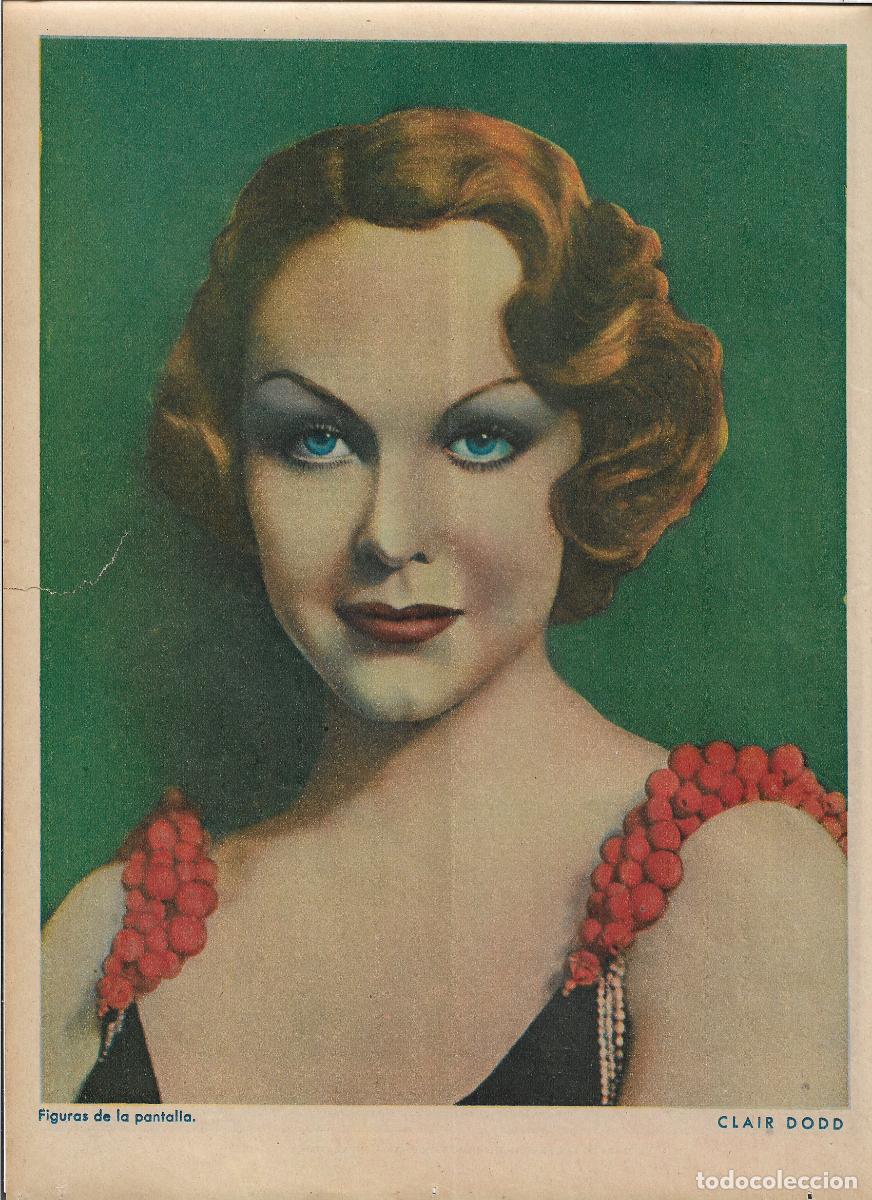 Collectionnisme: A&Ntilde;O 1935 RECORTE PRENSA CLAIRE DODD ARTISTA ACTRIZ DE CINE FIGURA DE LA PANTALLA