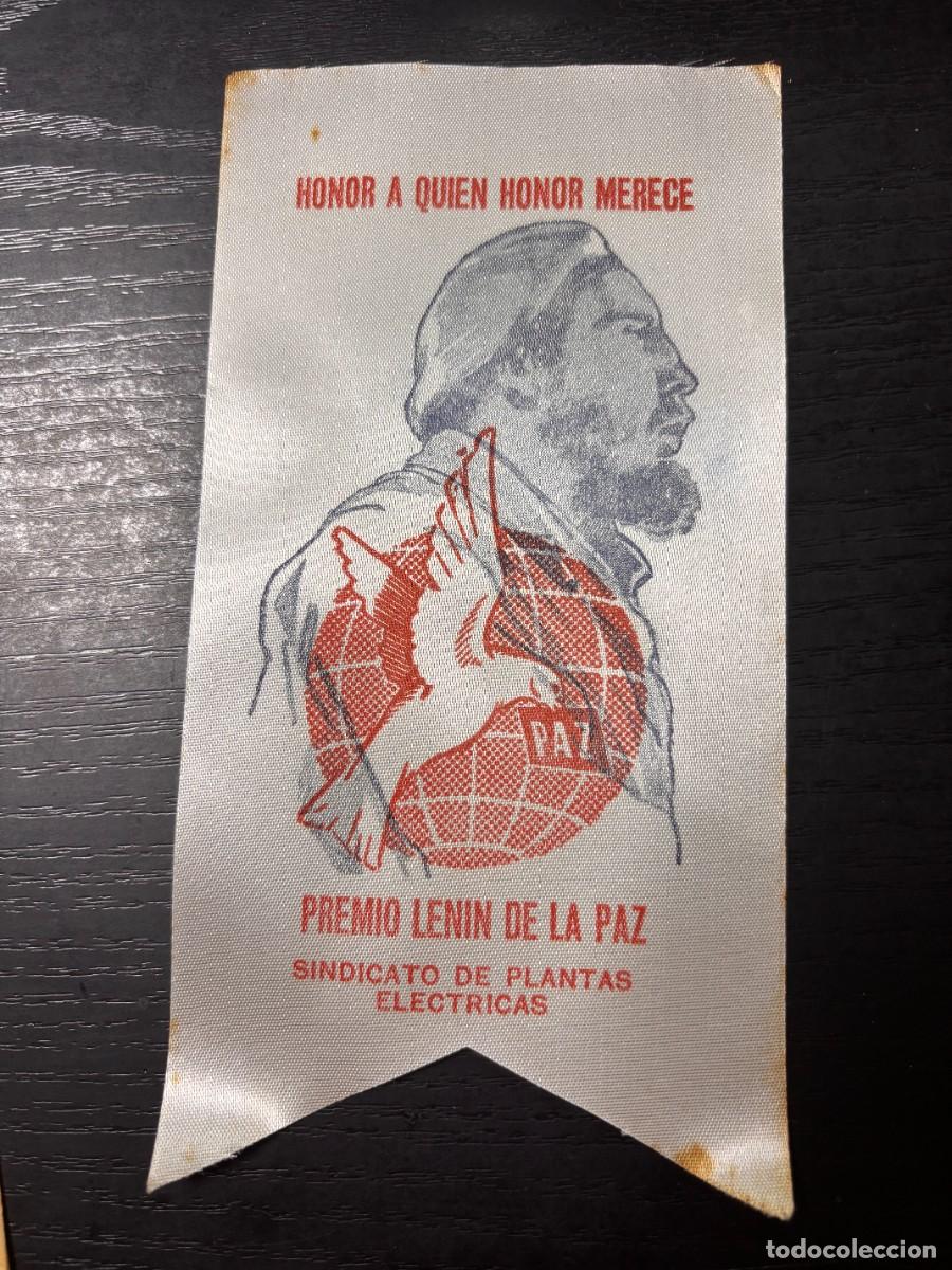 Sammelleidenschaft Papier: PUBLICIDAD TELA.CUBA.FIDEL. HONOR A QUIEN MERECE.PREMIO LENIN DE LA PAZ.SINDICATO PLANTAS ELECTRICAS