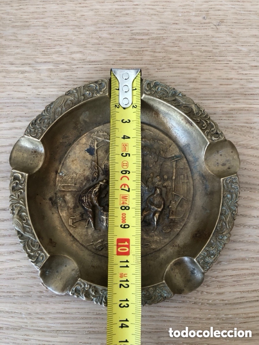 Coleccionismo: Antiguo cenicero frances de bronce macizo (A8) - Foto 2