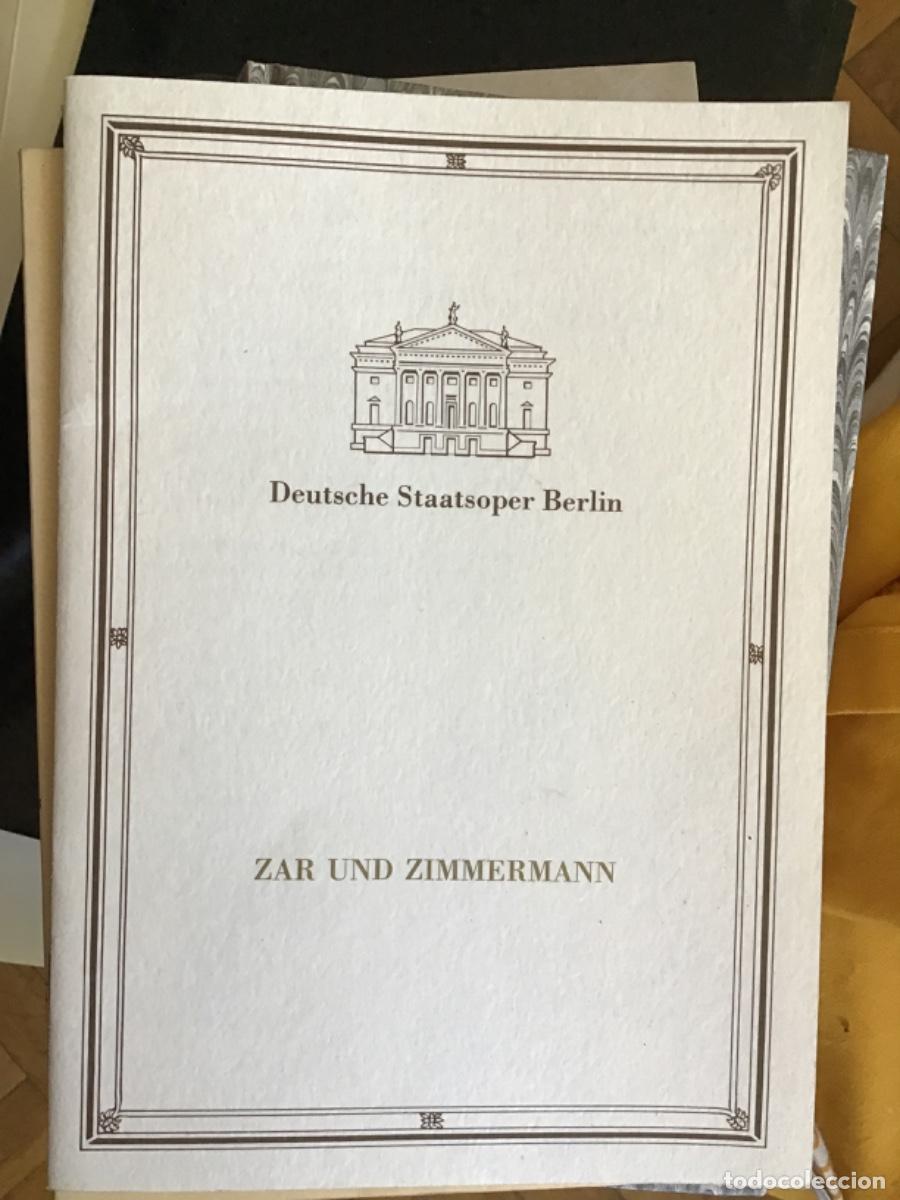 Coleccionismo: Zar und Zimmermann, programa de mano de la Deutsche Staatsoper Berlin, 1997