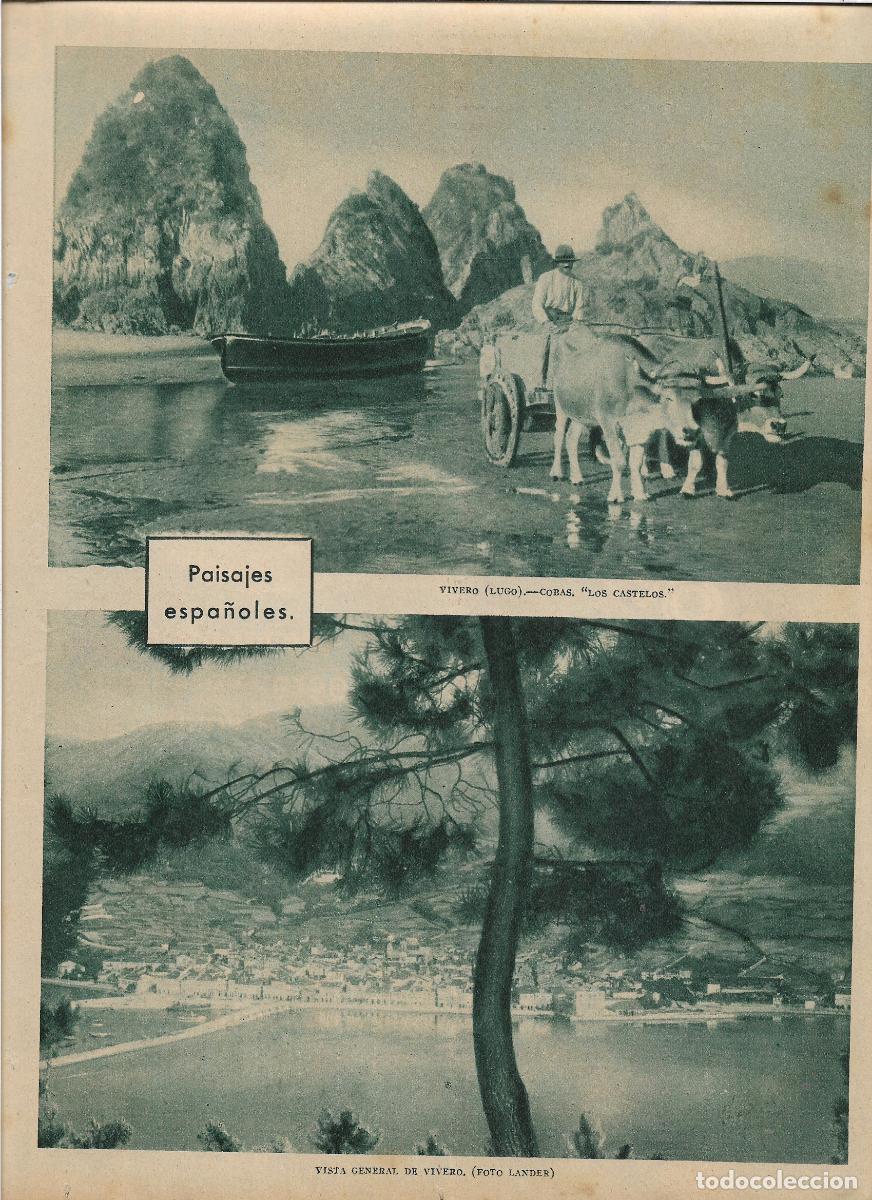 Collecting paper: A&Ntilde;O 1935 RECORTE PRENSA VIVERO LUGO PLAYA DE COVAS LOS CASTELOS VISTA GENERAL CARRO BUEYES