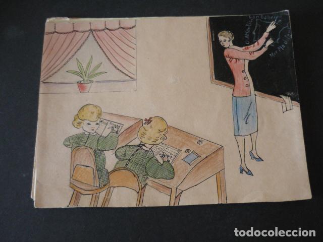 Coleccionismo: CUADERNO ESCOLAR GEOGRAFIA A&Ntilde;OS 40 PINTADO A MANO 16 X 21 CM