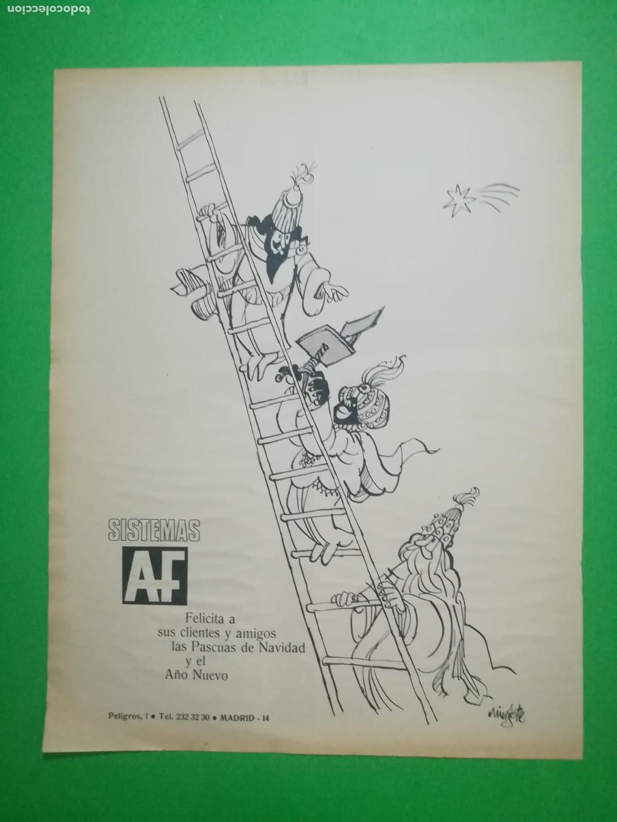 Colecionismo: FELICITACION NAVIDE&Ntilde;A GRUPO AF ILUSTRADA POR MINGOTE 21/12/1974