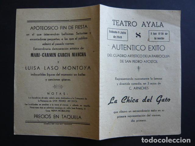 Coleccionismo: DAIMIEL CIUDAD REAL TEATRO AYALA PROGRAMA LA CHICA DEL GATO 9 JULIO 1949