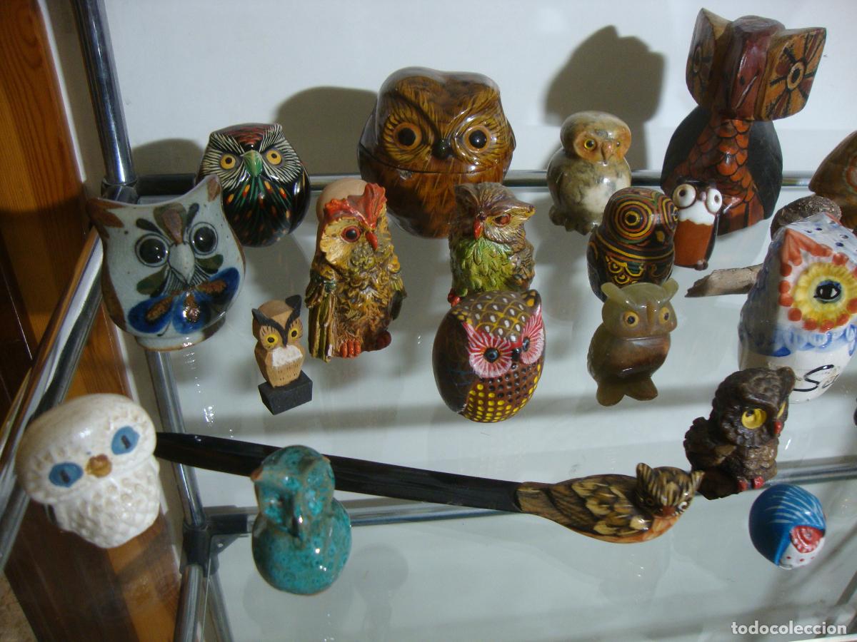 Coleccionismo: CLECCION DE 28 BUHOS DIFERENTES MATERIALES - Foto 2