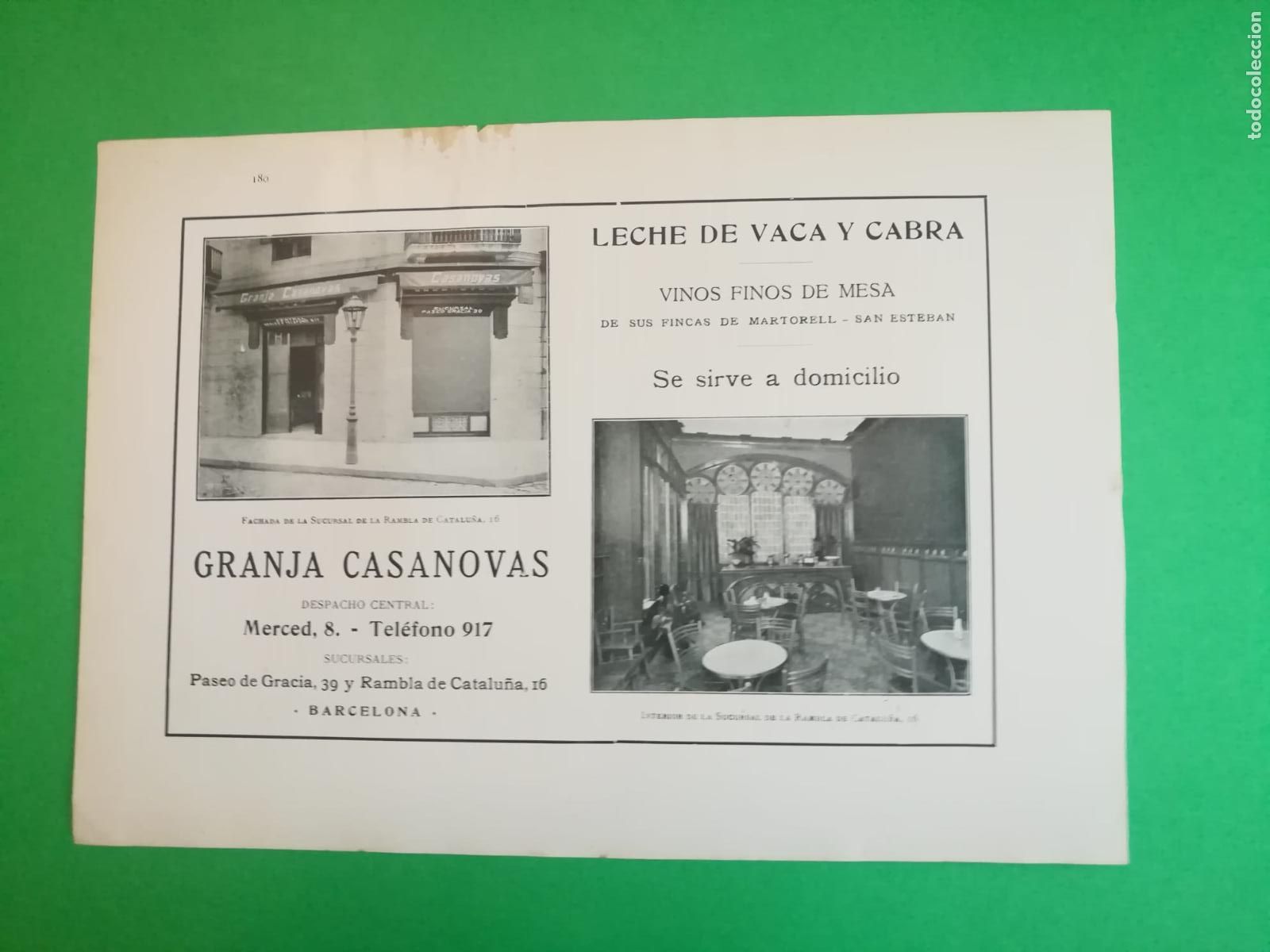 Sammelleidenschaft Papier: GRANJA CASANOVAS LECHE DE VACA Y CABRA VINOS DE MARTORELL - 1915