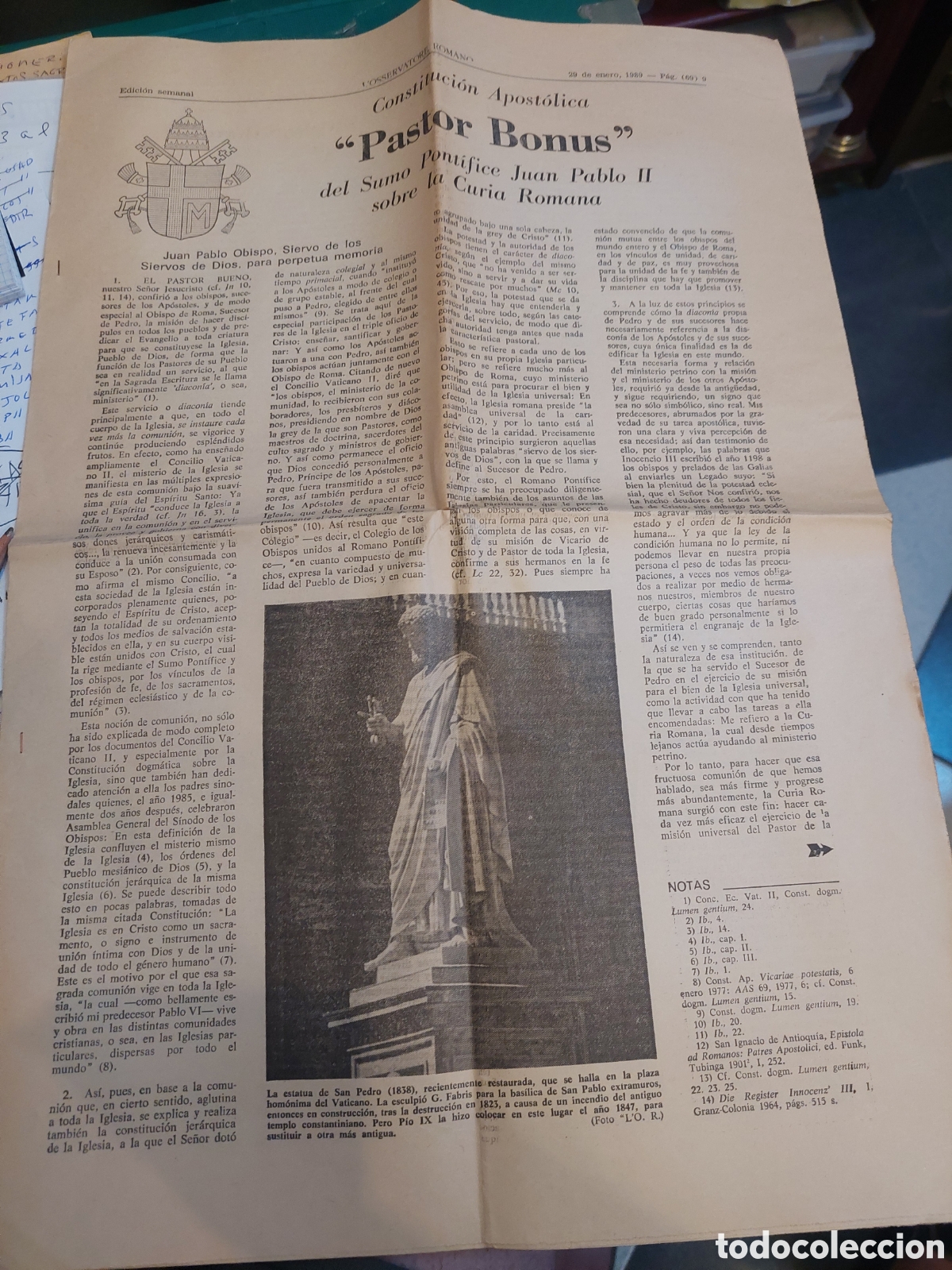 Sammelleidenschaft Papier: 1989 semanal cosservatore romano constituci&oacute;n apost&oacute;lica Juan Pablo II 16 p&aacute;ginas