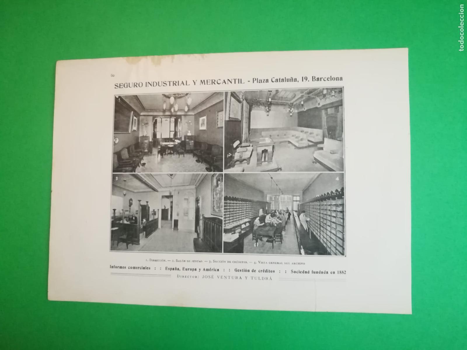 Collecting paper: H. PETER CONSTRUCTOR MECANICOPUENTES GRUAS VAGONETAS - SEGUROS INDUSTRIAL Y MERCANTIL -1915