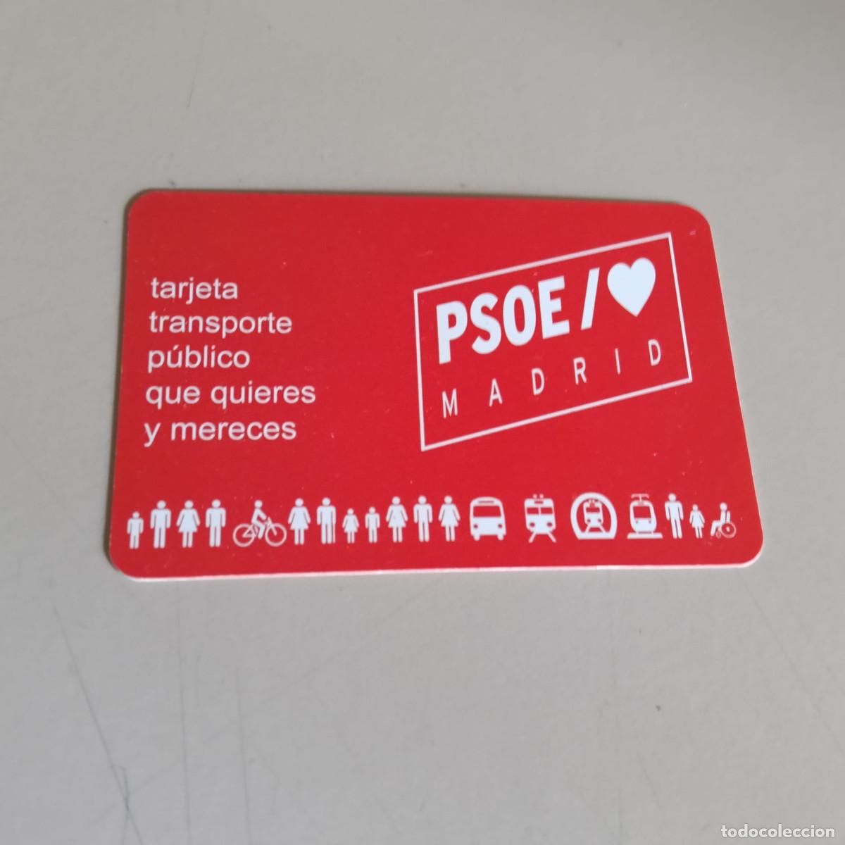 Coleccionismo: tarjeta cart&oacute;n publicidad Juan Lobato pro Transporte p&uacute;blico PSOE Madrid REF CAJA