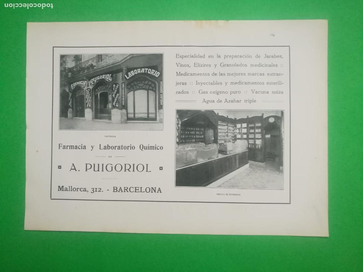 Collecting paper: FARMACIA Y LABORATORIO QUIMICO A. PUIGORIOL - BUSQUETS RIBE Y ROSELL FABRICA DE CALZADO - 1915