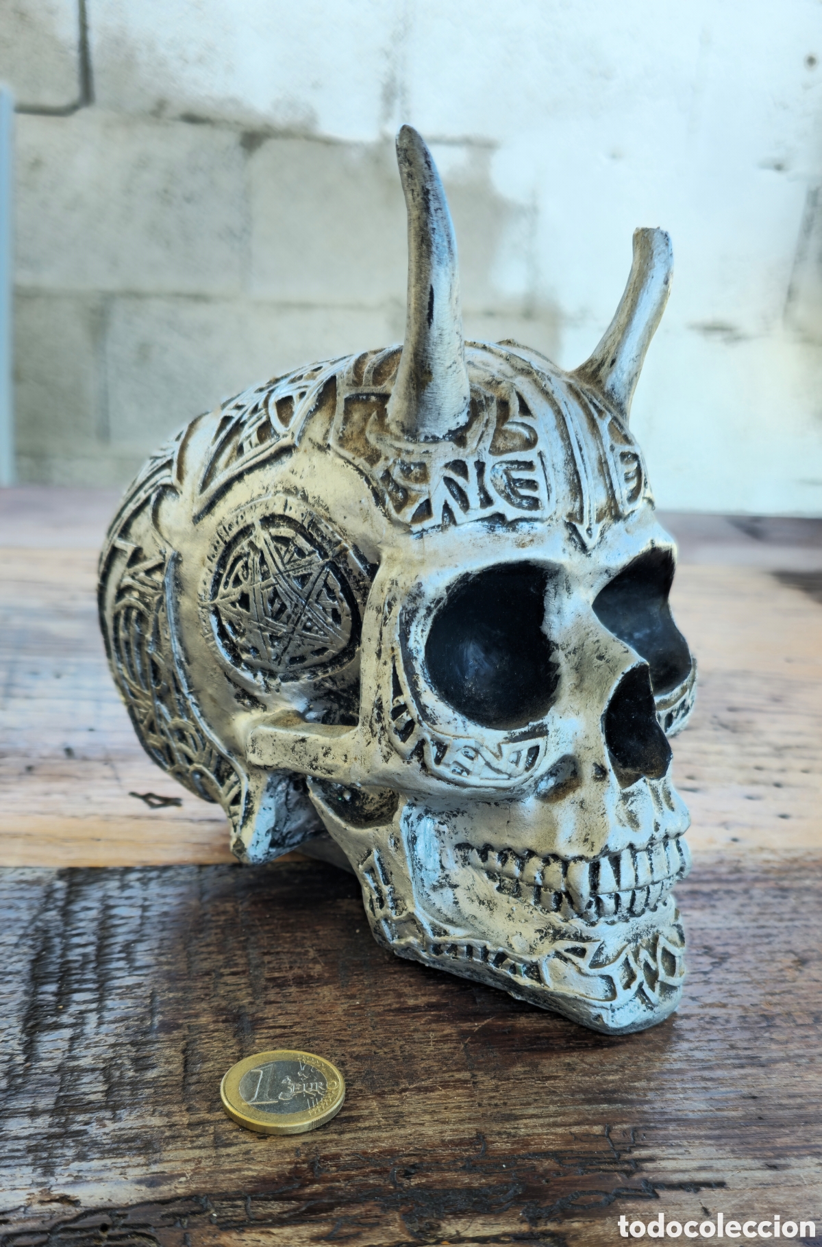 Coleccionismo: Hucha calavera cornuda - Foto 1