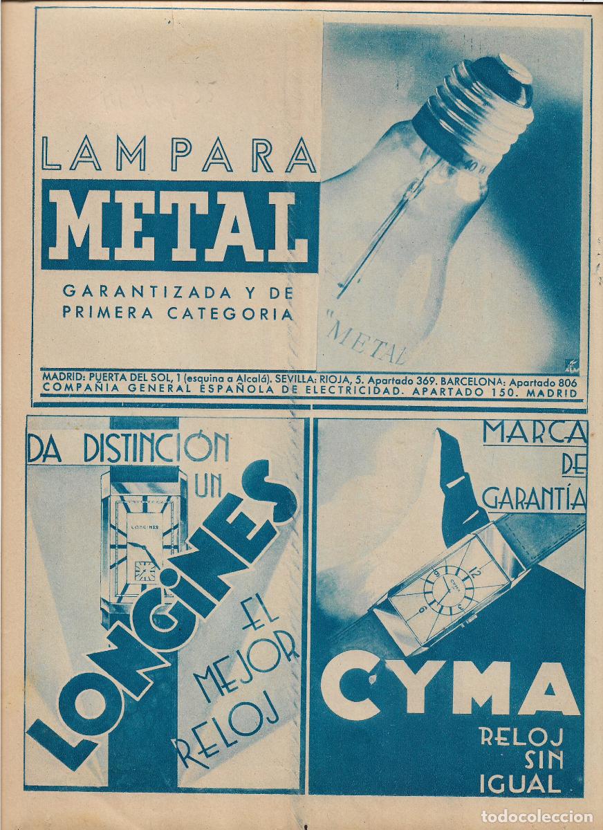 Sammelleidenschaft Papier: A&Ntilde;O 1935 RECORTE PRENSA PUBLICIDAD LAMPARA METAL BOMBILLA LUZ COMPA&Ntilde;IA GENERAL ESPA&Ntilde;OLA ELECTRICIDAD