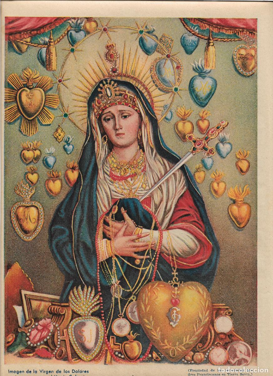 Coleccionismo: A&Ntilde;O 1935 RECORTE PRENSA IMAGEN VIRGEN DE LOS DOLORES MONTE CALVARIO PADRES FRANCISCANOS TIERRA SANTA
