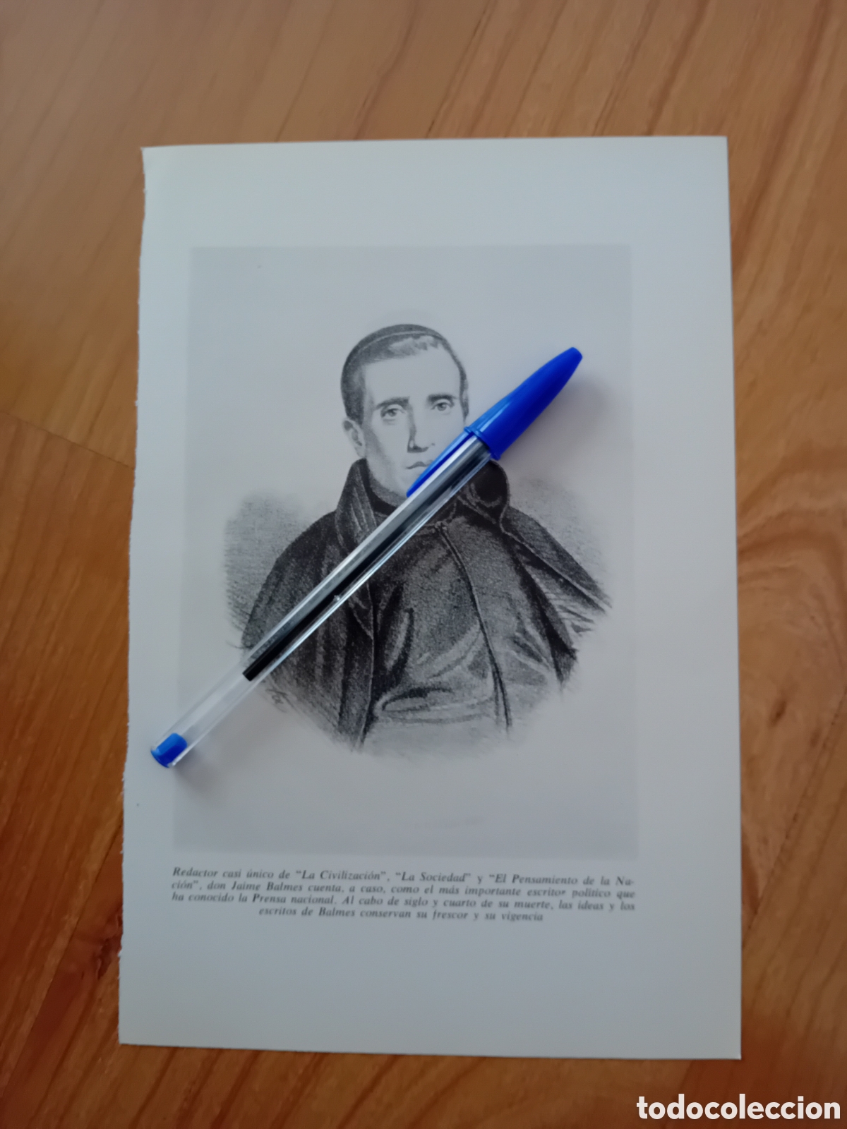 Collezionismo: JAIME BALMES. L&Aacute;MINA DE LIBRO A&Ntilde;OS 60. REVERSO EN BLANCO