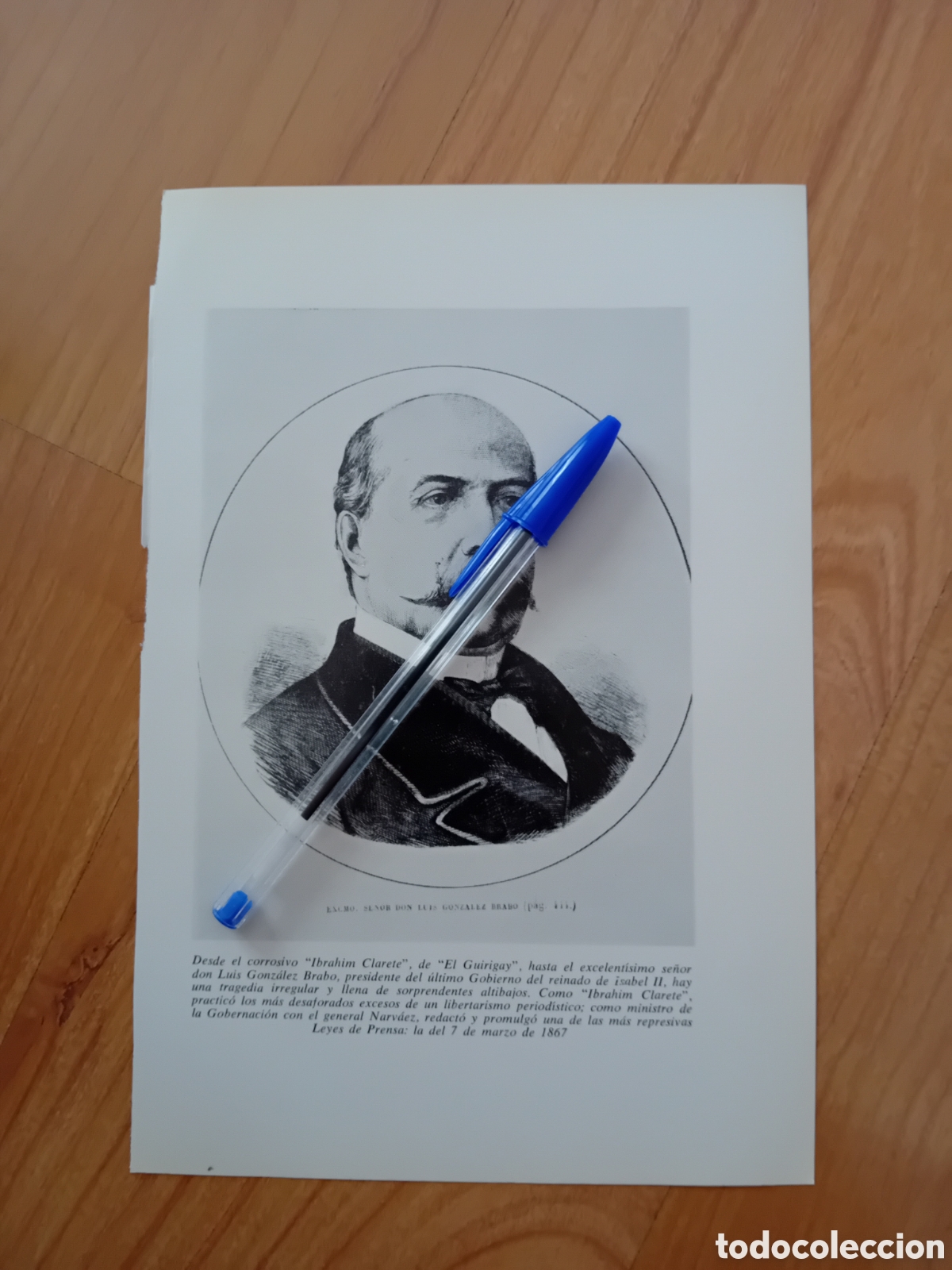 Collezionismo: LUIS GONZ&Aacute;LEZ BRABO. L&Aacute;MINA DE LIBRO A&Ntilde;OS 60. REVERSO EN BLANCO
