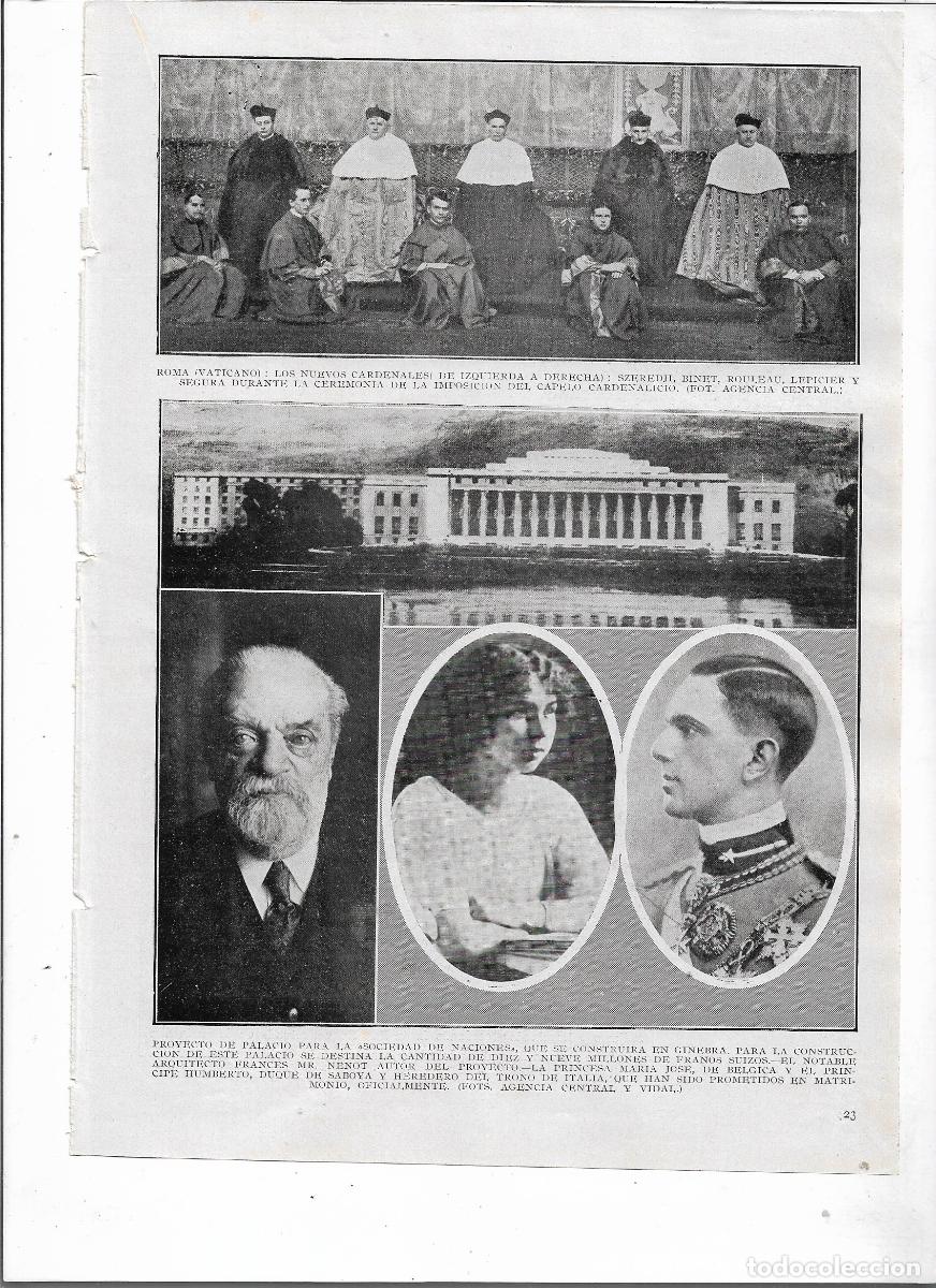 Coleccionismo: A&Ntilde;O 1928 RECORTE PRENSA GINEBRA PROYECTO DEL PALACIO PARA LA SOCIEDAD DE NACIONES ARQUITECTO NENOT