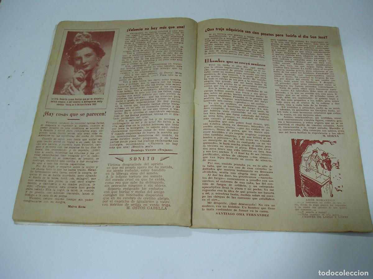 Coleccionismo: PROGRAMA DE CONCURSO FALLERO DE VALENCIA 1951 - Foto 9
