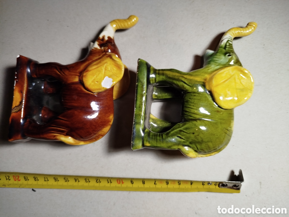 Coleccionismo: Dos figuras elefantes retro - Foto 1
